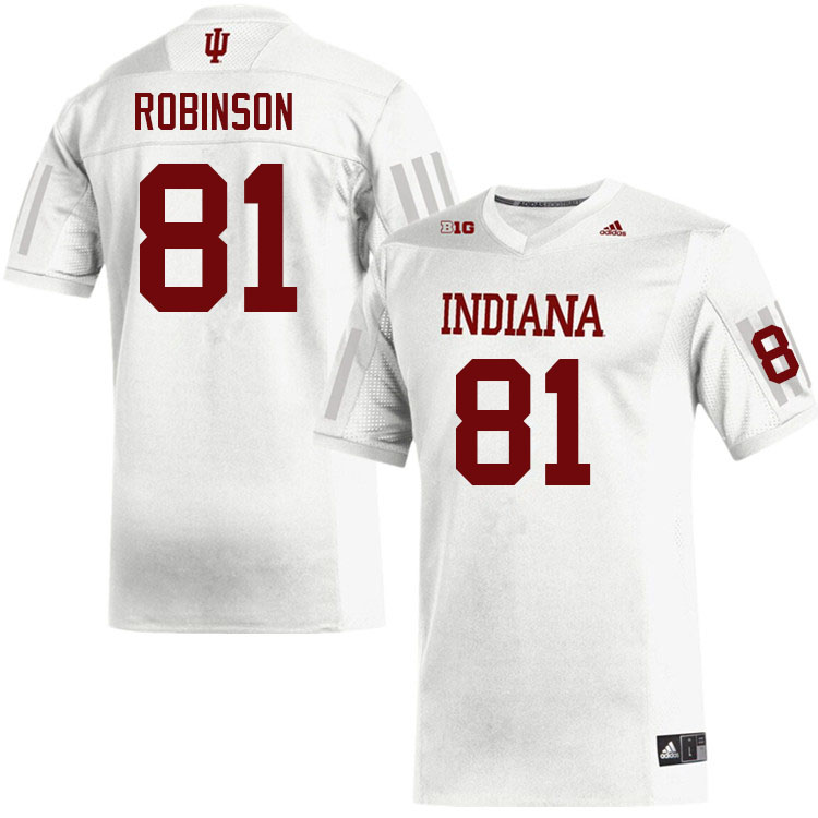 Men #81 Kurtis Robinson Indiana Hoosiers College Football Jerseys Sale-White